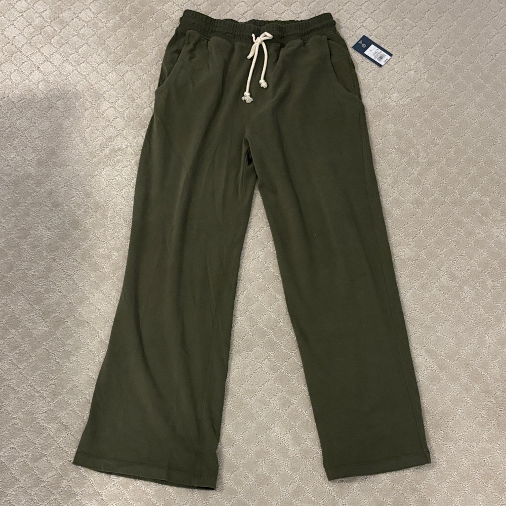 NWT Target Universal Thread Olive Green Wide Leg Pants with Drawstring Small